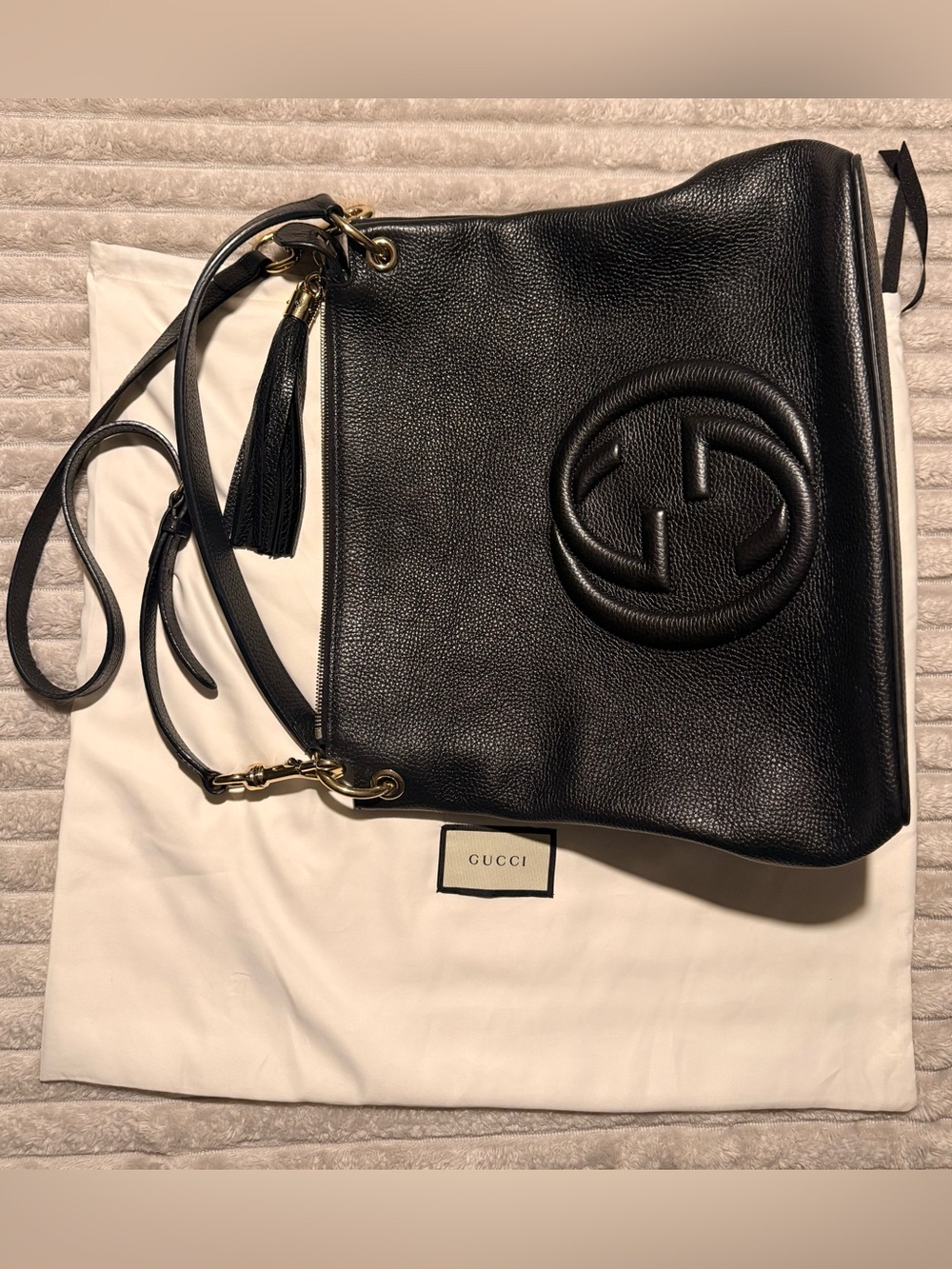 Gucci Pebbled Leather Shoulder Bag